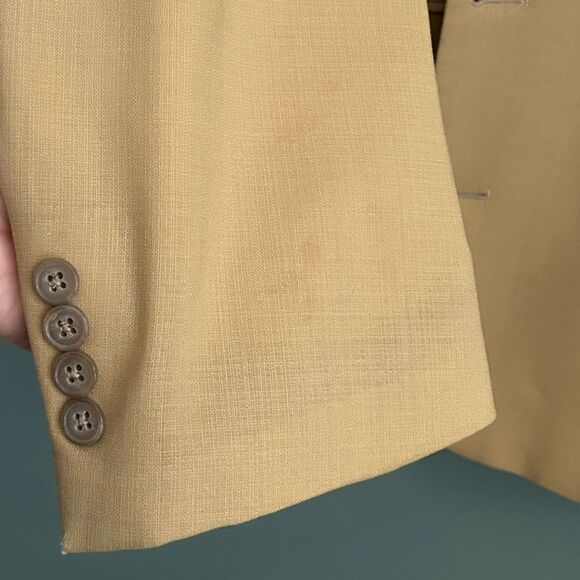 Claiborne Vintage 100% Worsted Wool Suit Jacket Four Button Gold Bronze 44R - Picture 4 of 9